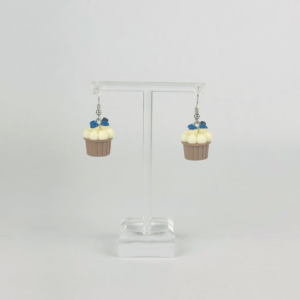 Blueberry Vanilla Cupcake Earrings