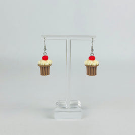 Vanilla Cherry Cupcake Earrings