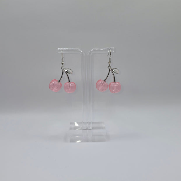 Silver Cherry Earrings