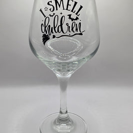 I Smell Children Halloween Wine Glass