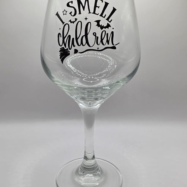 I Smell Children Halloween Wine Glass