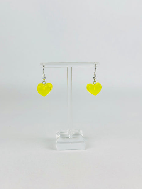 Yellow Gummy Heart Earrings