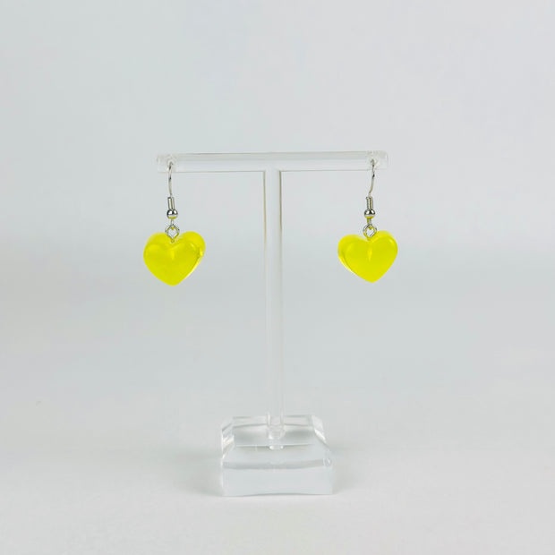 Yellow Gummy Heart Earrings