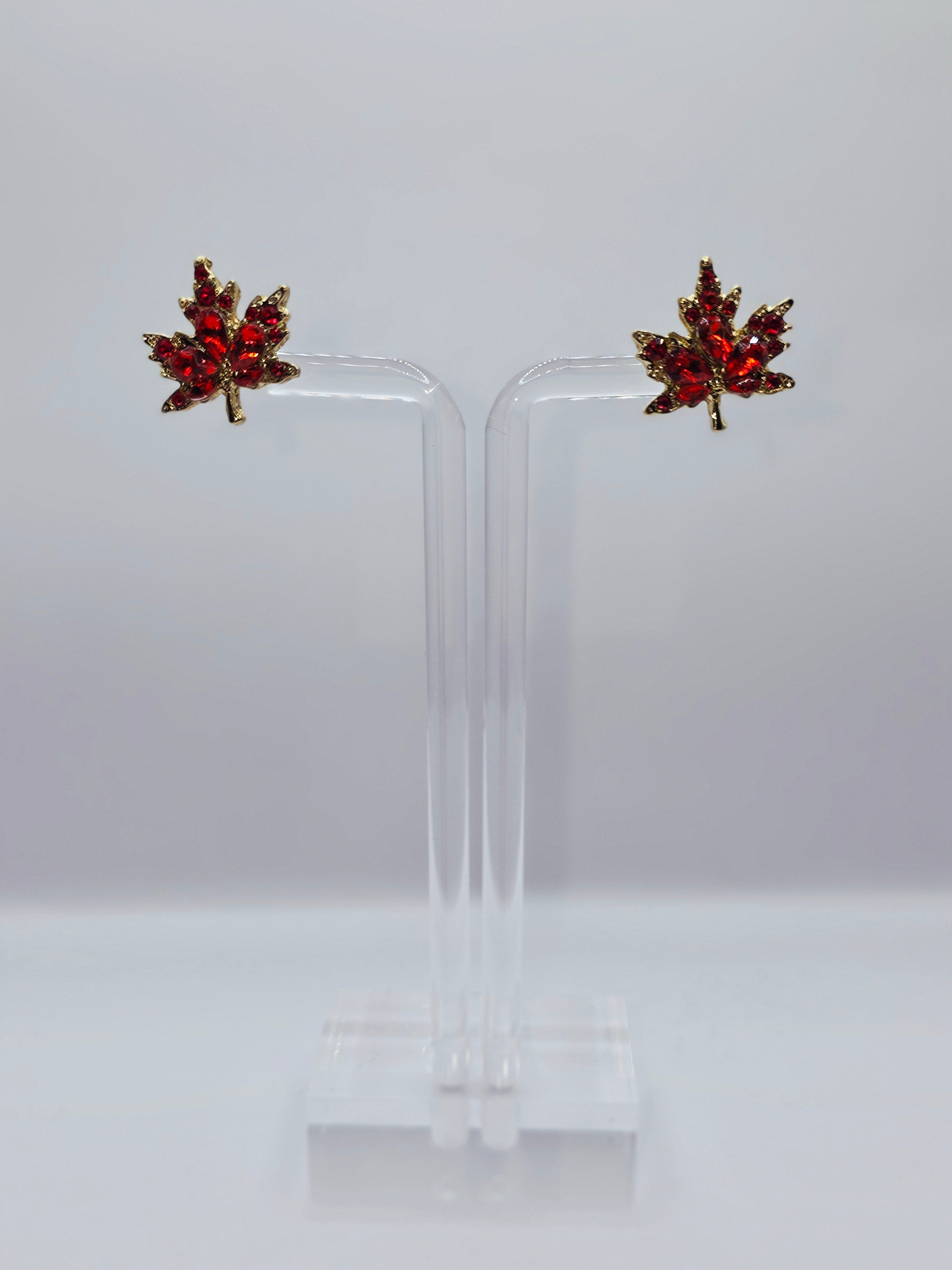 Red Maple Leaf Earrings