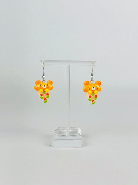 Cubby Bear Pizza Earrings