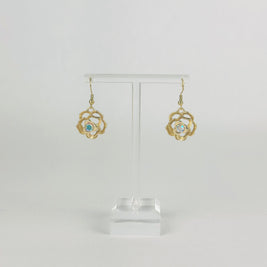 Golden Lotus Flower Earrings