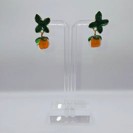Persimmon Orange Flower Earrings