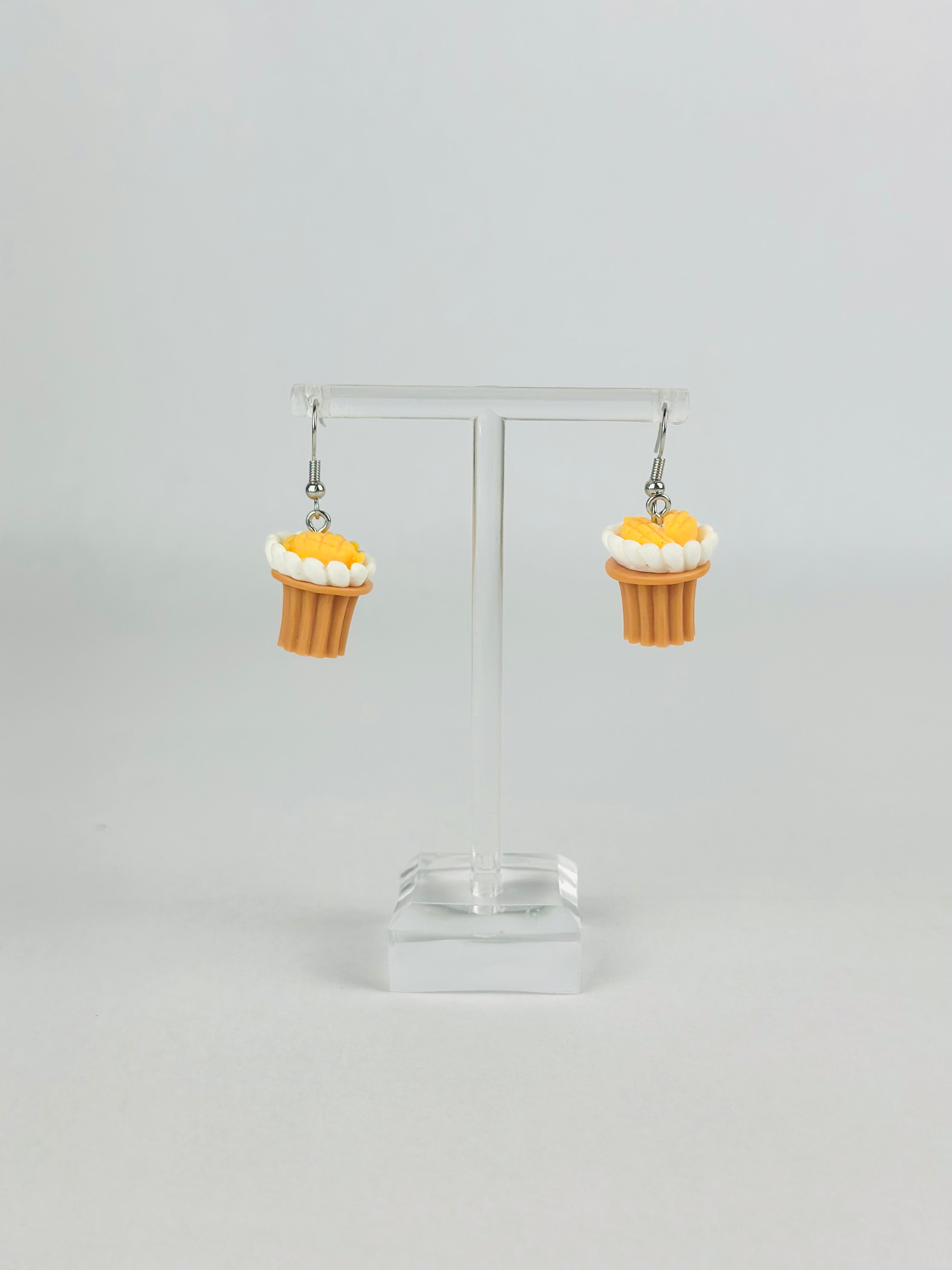 Mango Vanilla Cupcake Earrings