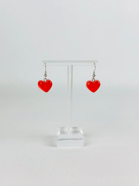 Red Gummy Heart Earrings
