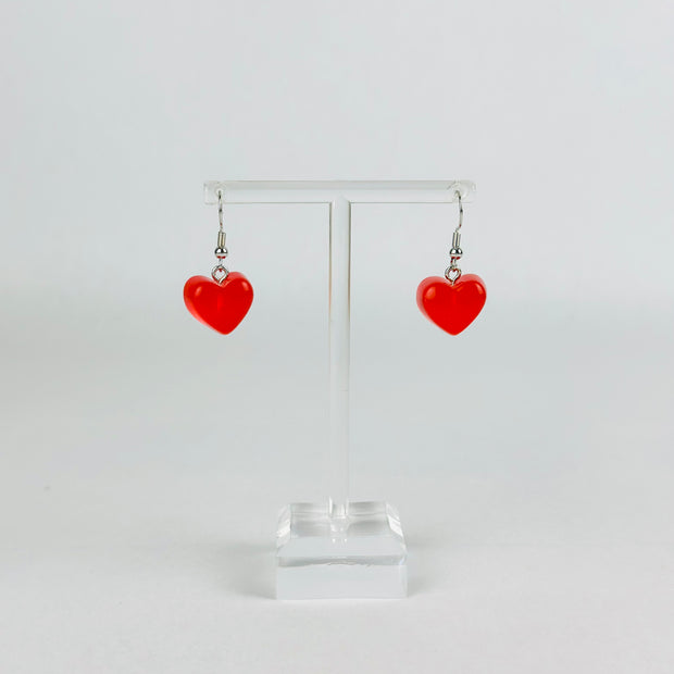 Red Gummy Heart Earrings