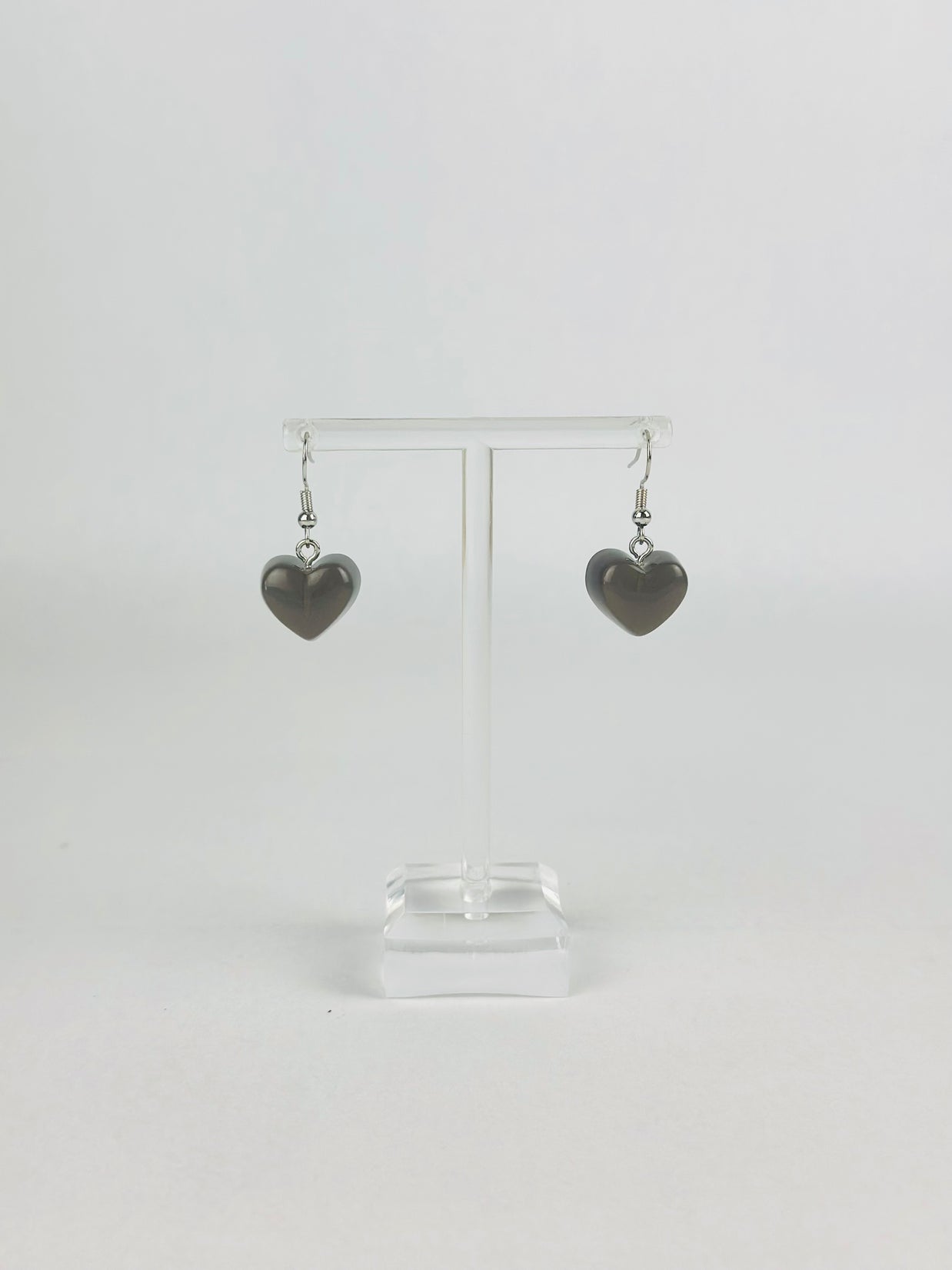 Black Gummy Heart Earrings