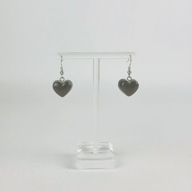 Black Gummy Heart Earrings