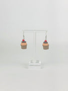 Chocolate Raspberry Cupcake Earrings