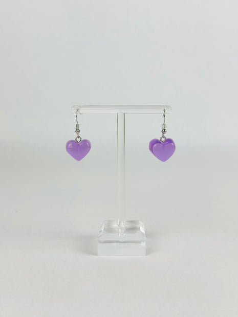 Purple Gummy Heart Earrings