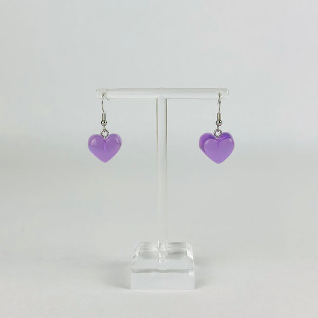 Purple Gummy Heart Earrings