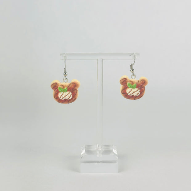Cubby Bear Bread Earrings