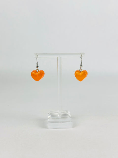 Orange Gummy Heart Earrings