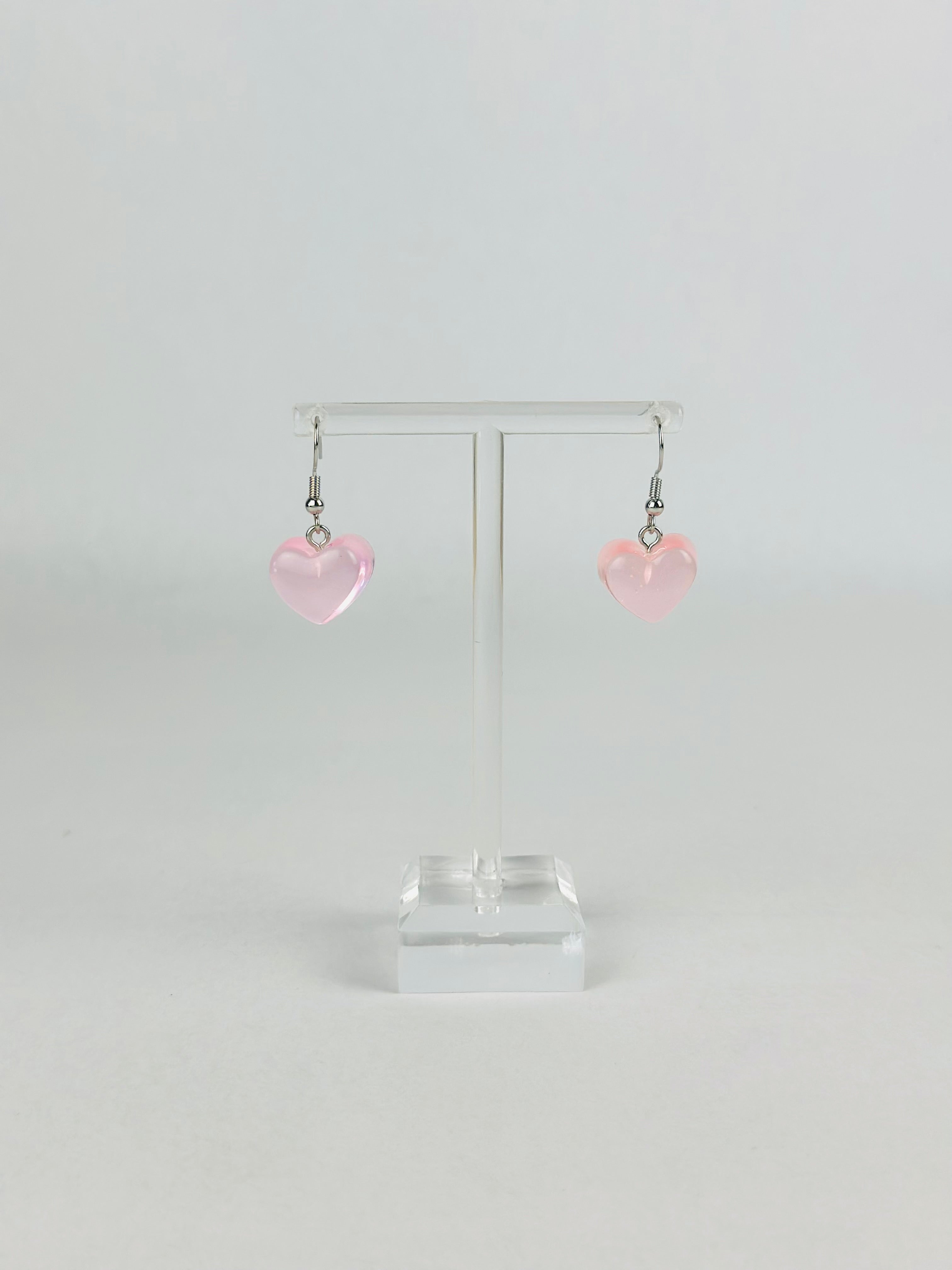 Pink Gummy Heart Earrings