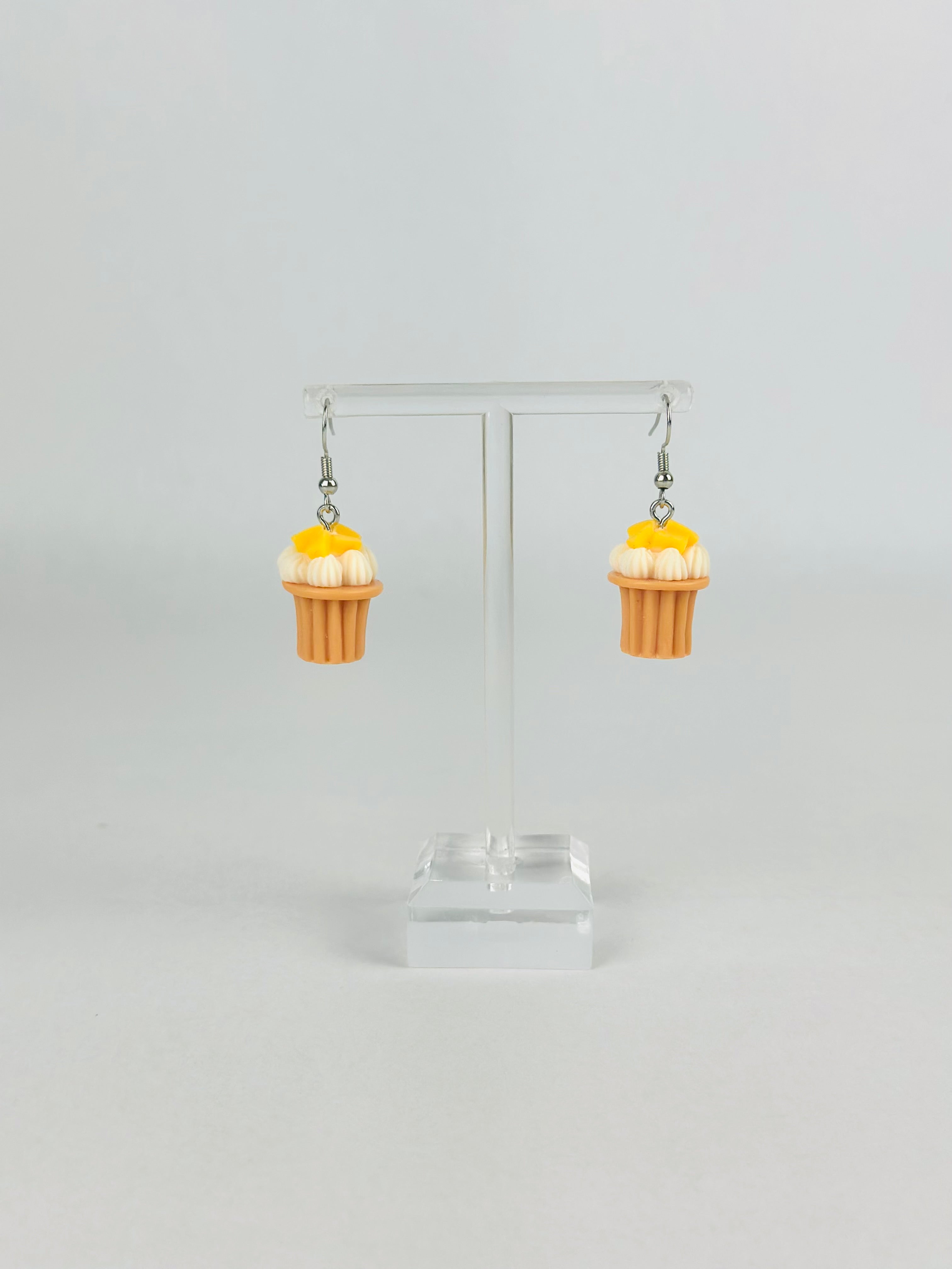 Vanilla Mango Twist Cupcake Earrings