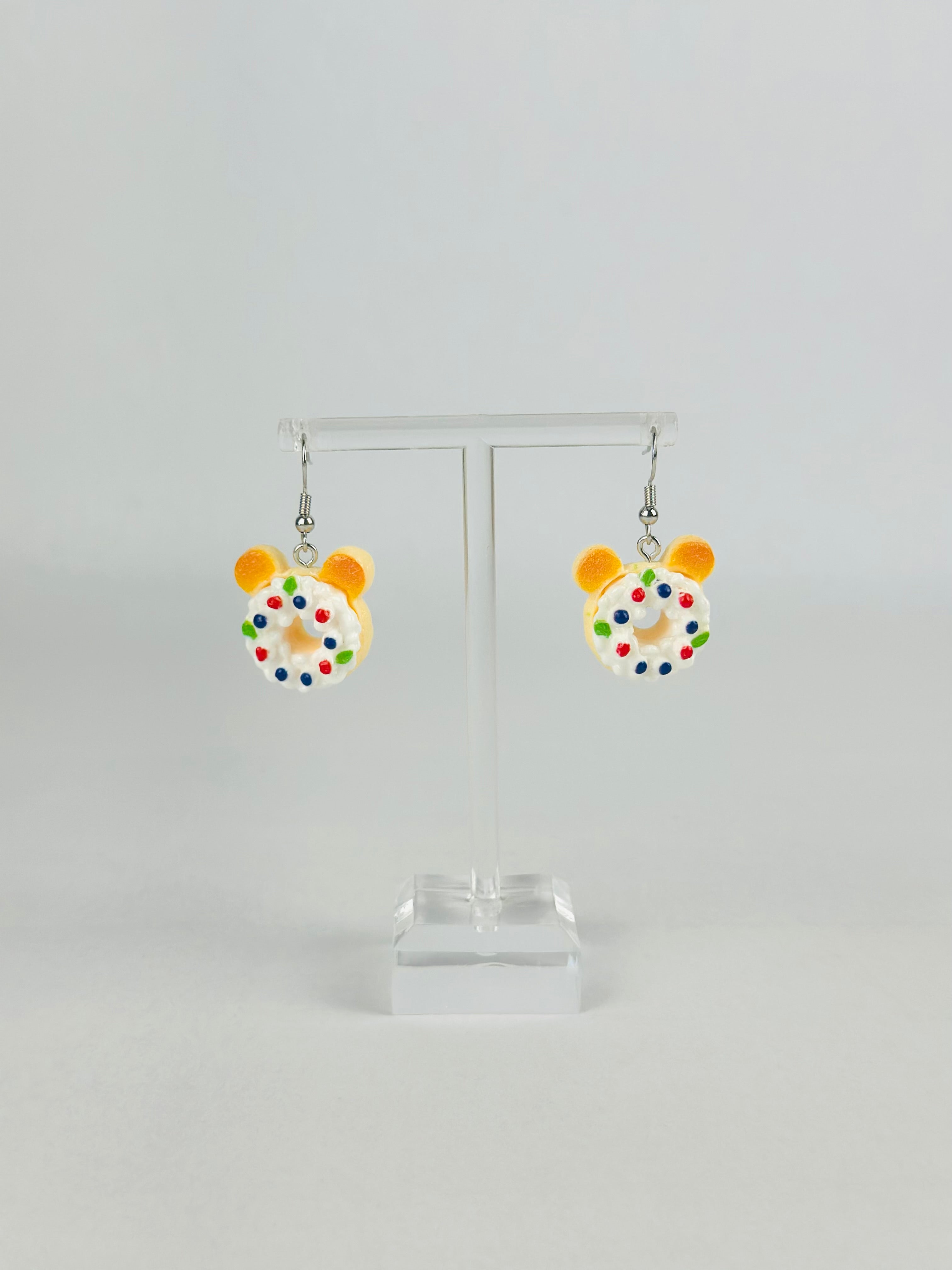 Cubby Donut Bear Earrings