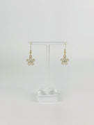 White Crystal Flower Earrings