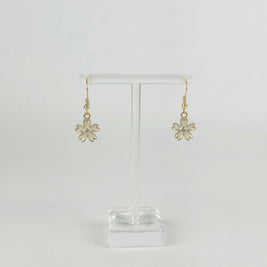 White Crystal Flower Earrings