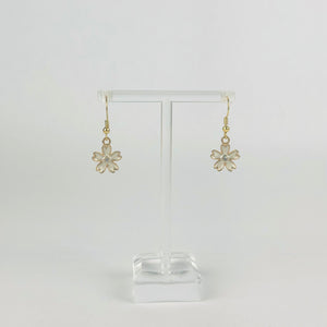 White Crystal Flower Earrings