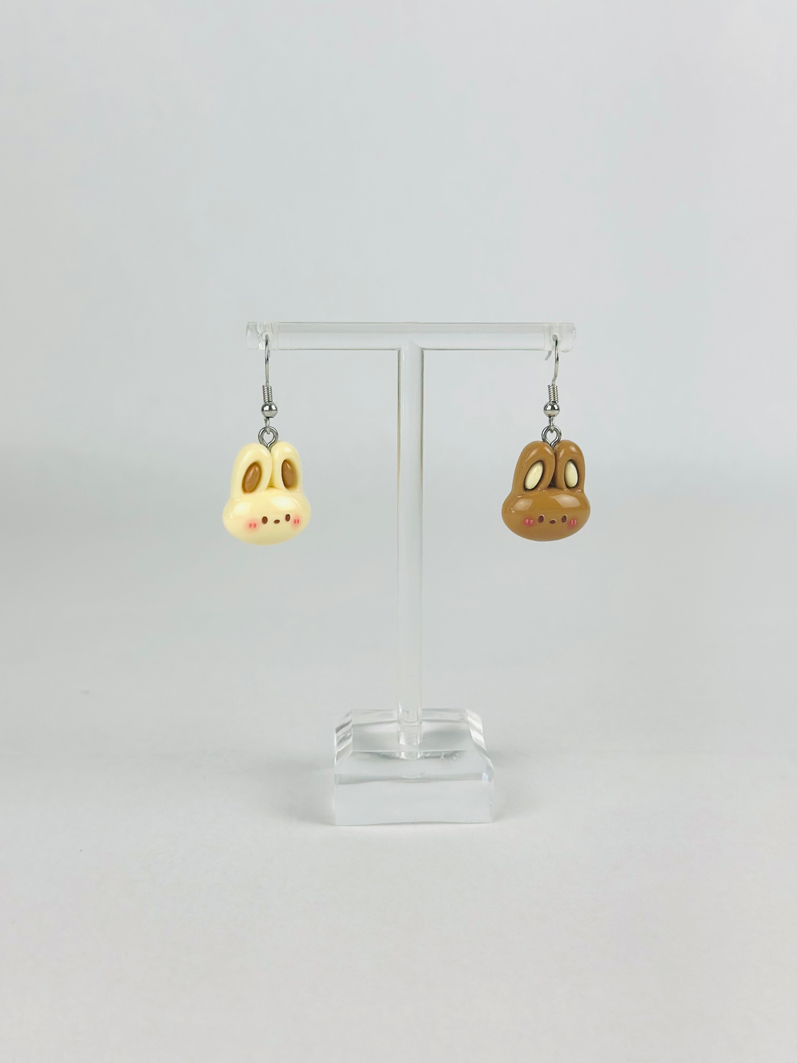 Chocolate Swirl Bunny Earrings