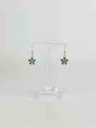 Black Crystal Flower Earrings