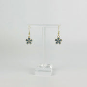 Black Crystal Flower Earrings