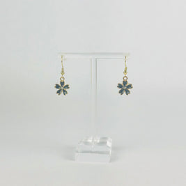Black Crystal Flower Earrings