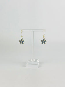 Black Crystal Flower Earrings