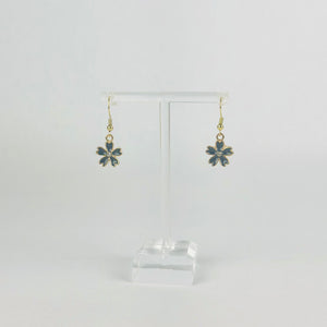 Black Crystal Flower Earrings
