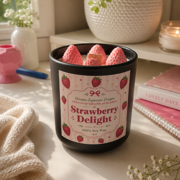 Strawberry Delight Soy Candle 11oz