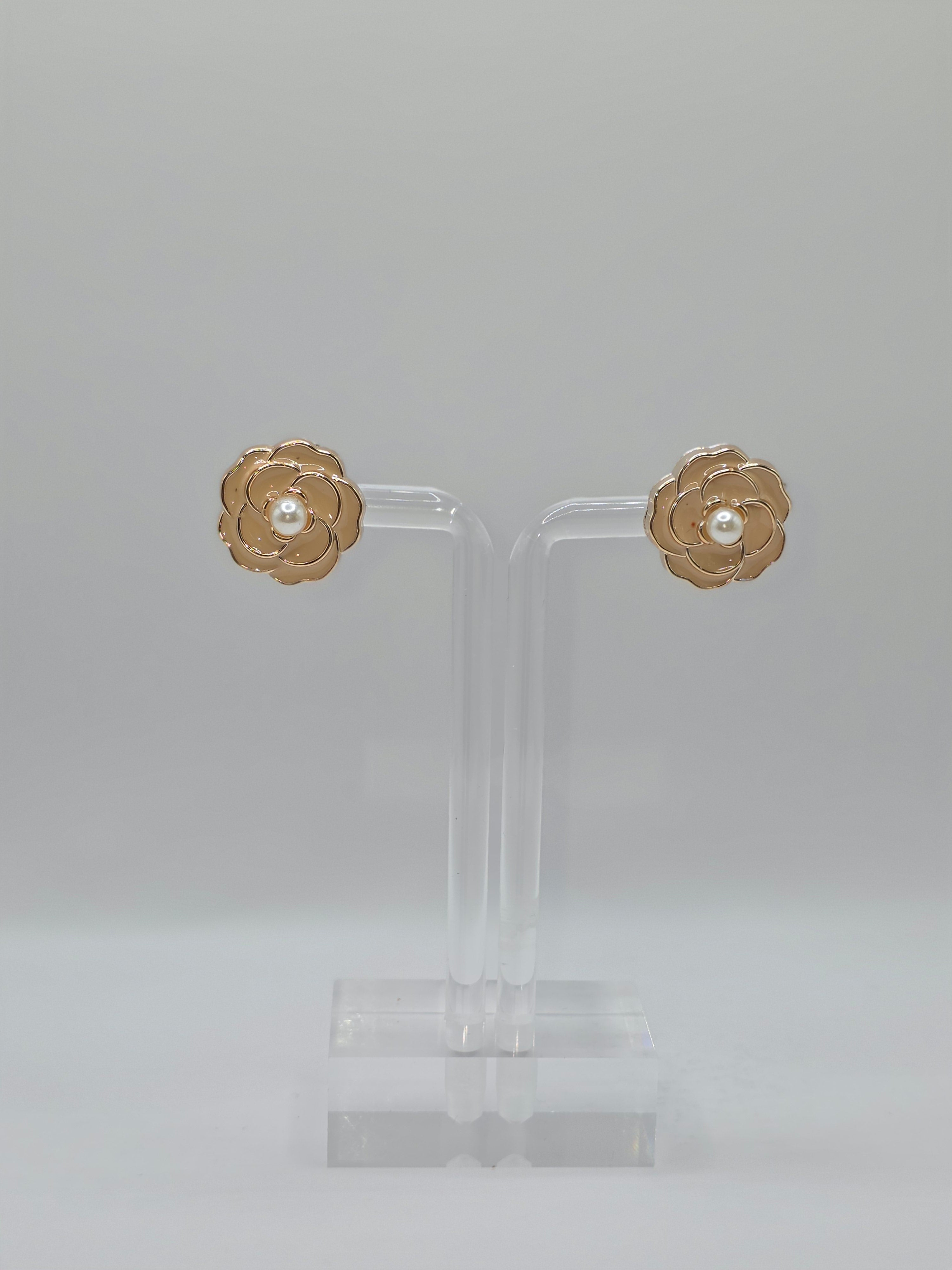 Camellia Flower Stud Earrings
