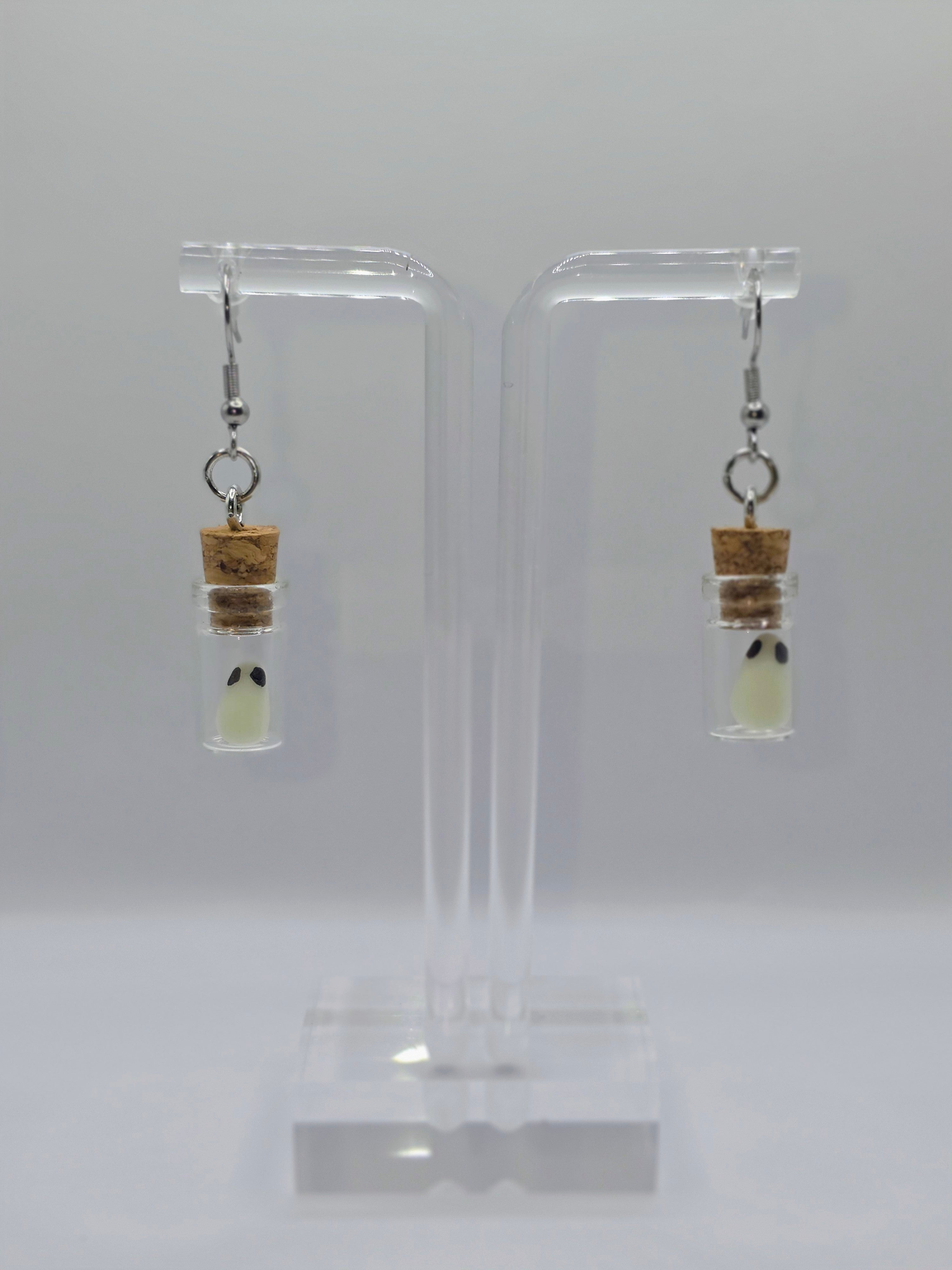 Glow in the Dark Ghost Jar Earrings