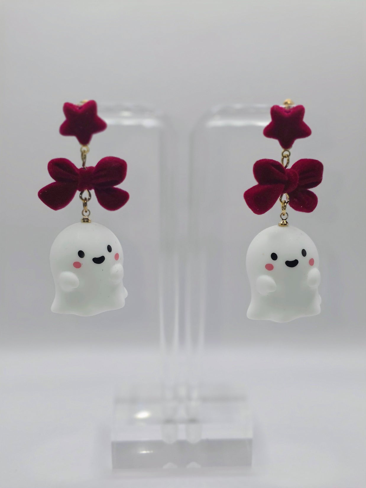 Red Bow Ghost Earrings