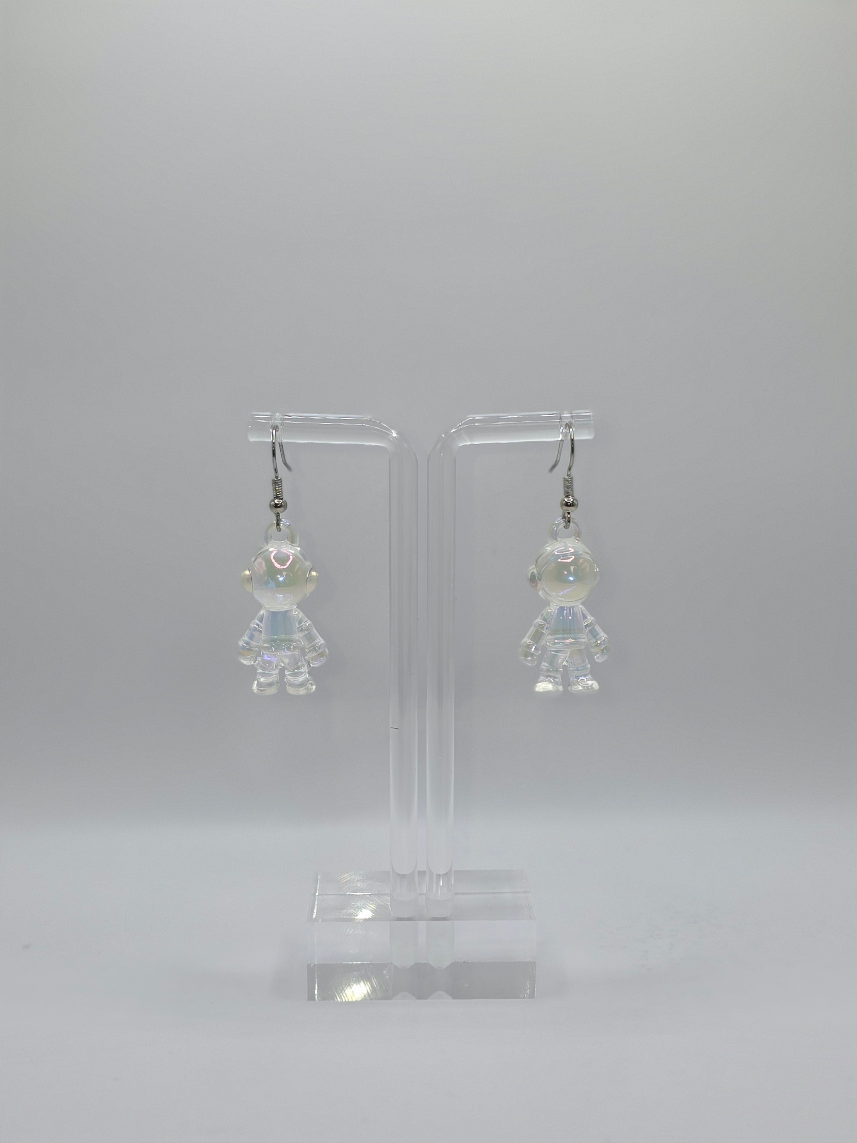 Clear Astronaut Earrings