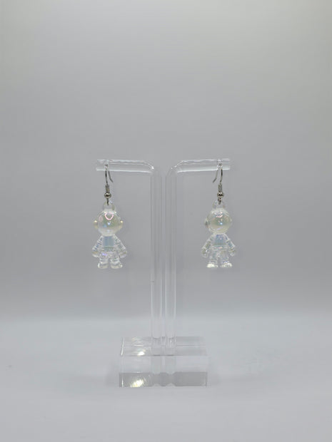Clear Astronaut Earrings