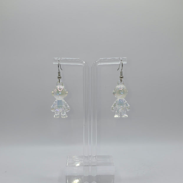 Clear Astronaut Earrings