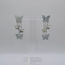 Crystal Blue Butterfly Earrings