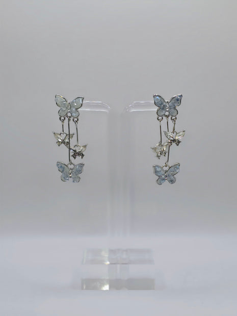 Crystal Blue Butterfly Earrings