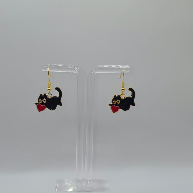 Supper Snuggle Cat Earrings